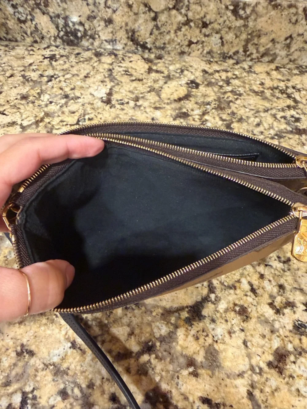 LOUIS VUITTON DOUBLE ZIP POCHETTE GIANT REVERSE MONOGRAM - Picture 7 of 14